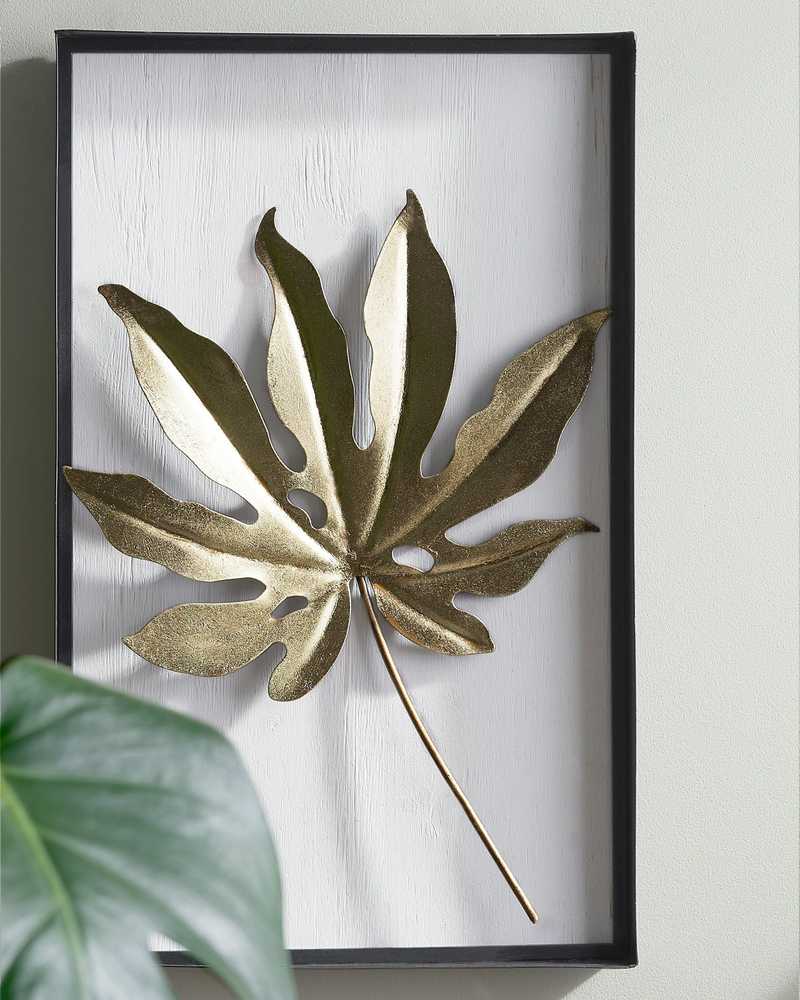 Beliani Sieninis dekoras CURIUM Lapas, metalinis, 50 cm, spalvotas