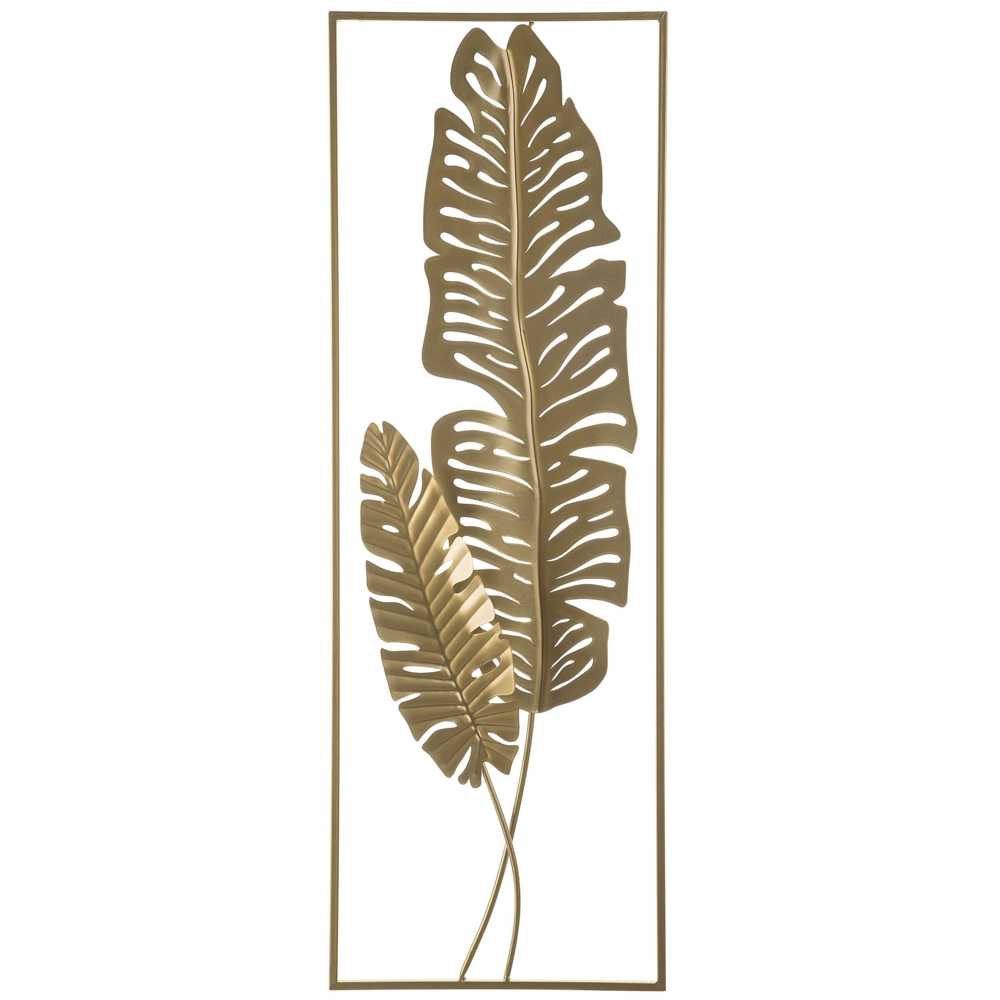 Beliani Sieninė dekoracija Liść PALLADIUM metalinė 90 cm auksinė