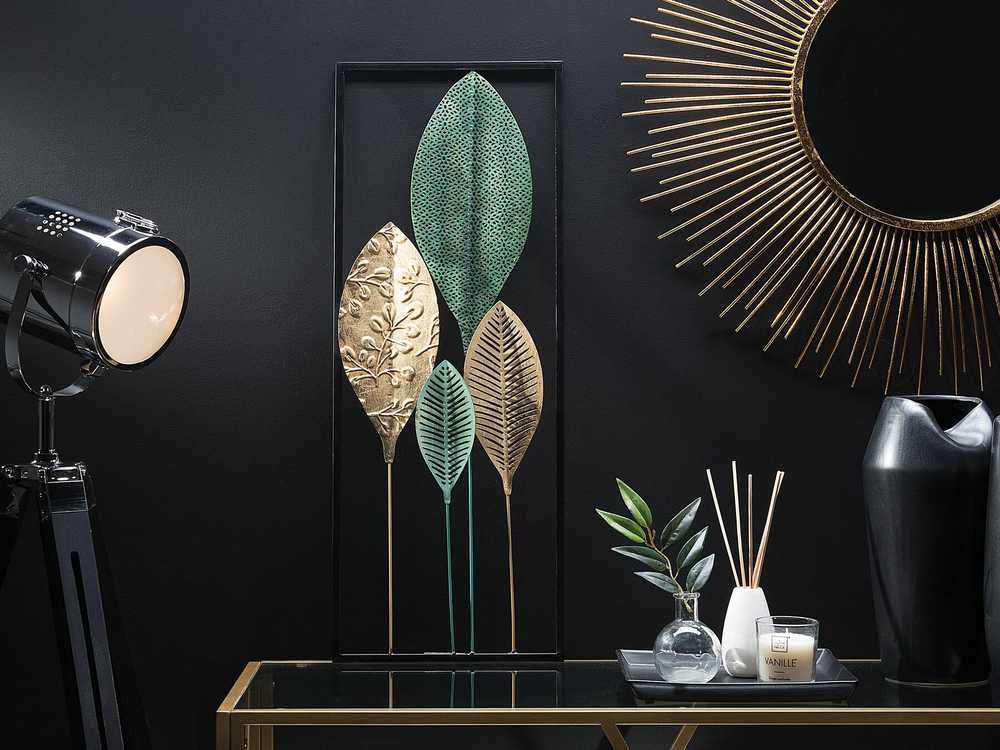 Beliani Sienų dekoracija Lapas PLATINUM metalinė 75 cm spalvota