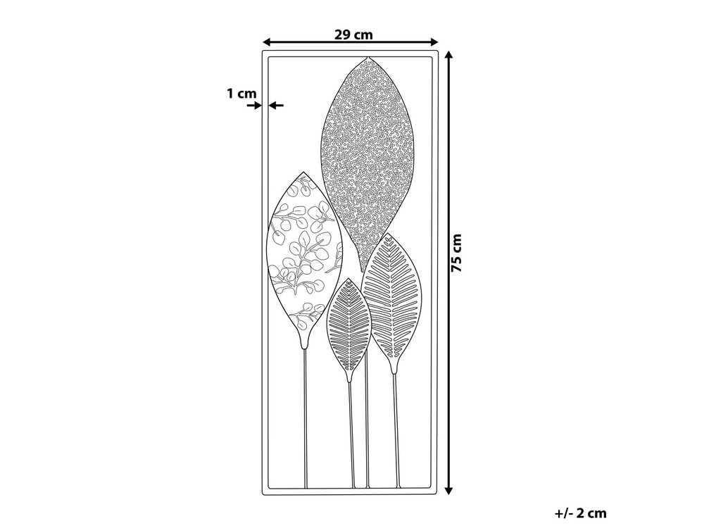 Beliani Sienų dekoracija Lapas PLATINUM metalinė 75 cm spalvota