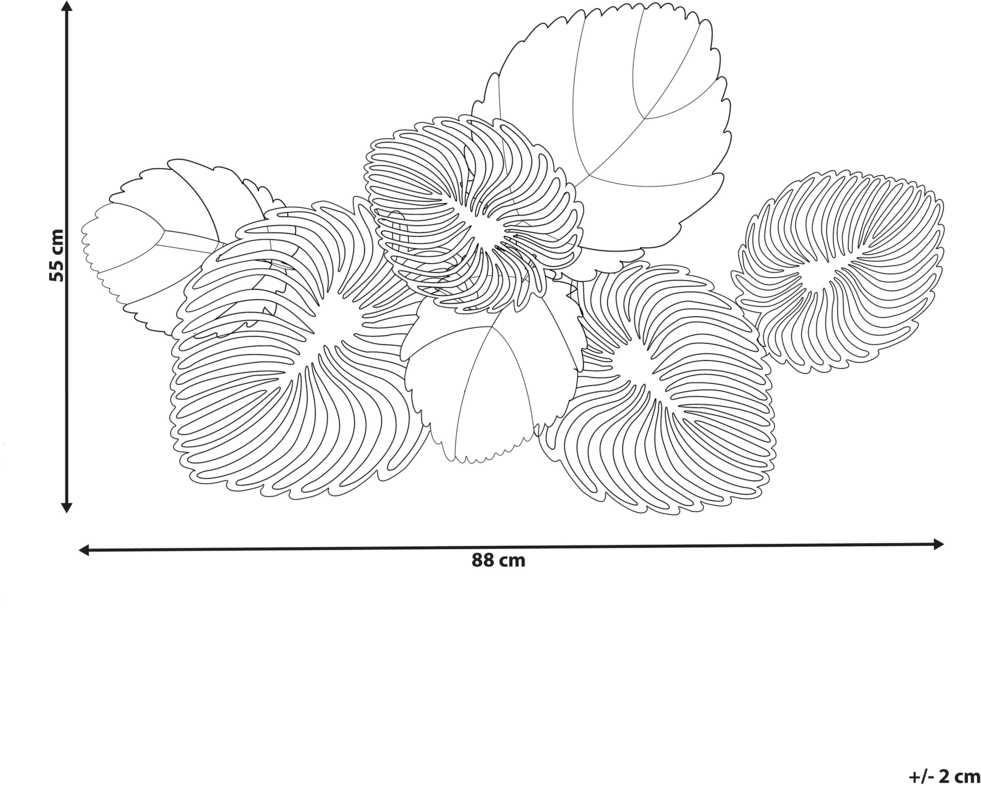 Beliani Sieninis dekoras MAGNESIUM lapas, 55 cm, auksinis