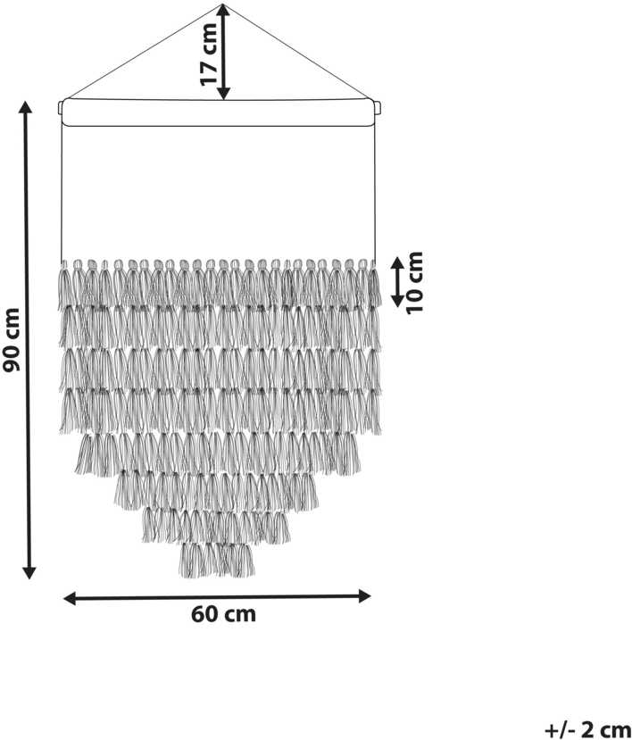 Beliani Sieninis makrame THUL medvilninis 107 cm baltas