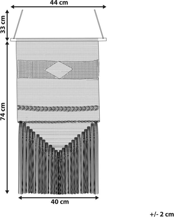 Beliani Sieninis makramė DASKA medvilninis 107 cm smėlio spalvos
