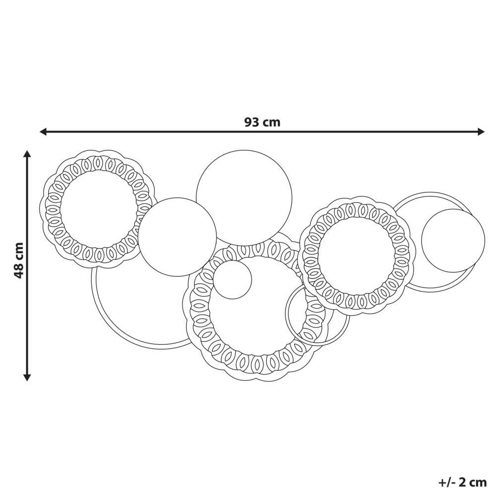 Beliani Sienų dekoracija PLUTONIUM metalinė 48 cm spalvota