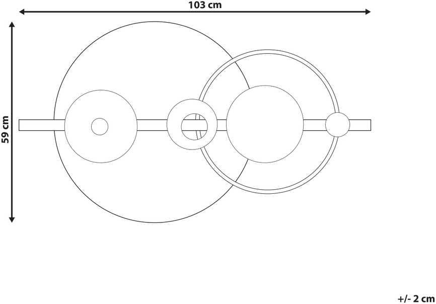 Beliani Sieninė dekoracija RUTHENIUM metalinė 59 cm juoda