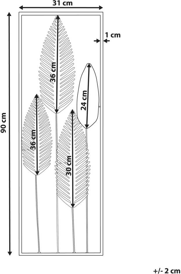 Beliani Sieninė dekoracija NIOBIUM Lapas Metalas 90 cm Sidabrinė