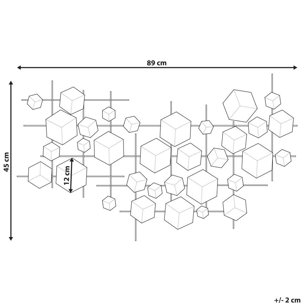 Beliani Sieninė dekoracija FLEROVIUM 45 cm metalinė auksinė
