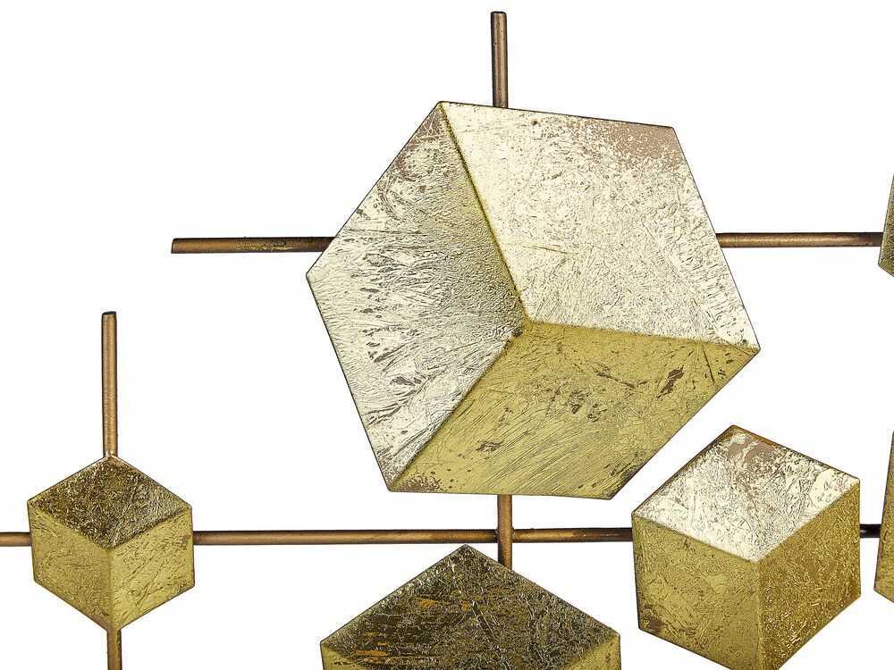 Beliani Sieninė dekoracija FLEROVIUM 45 cm metalinė auksinė