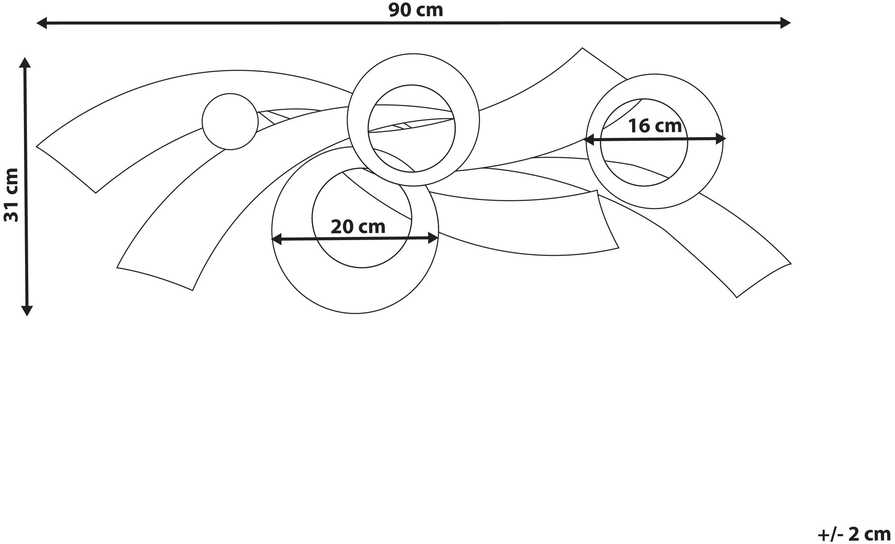 Beliani Sieninė dekoracija TIMAHOE metalinė 31 cm auksinė