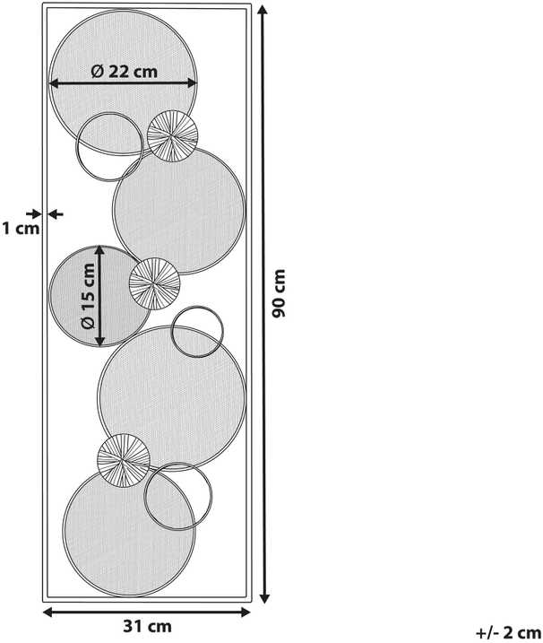 Beliani Sieninis dekoras TUNGSTEN Metalinis 90 cm Auksinis
