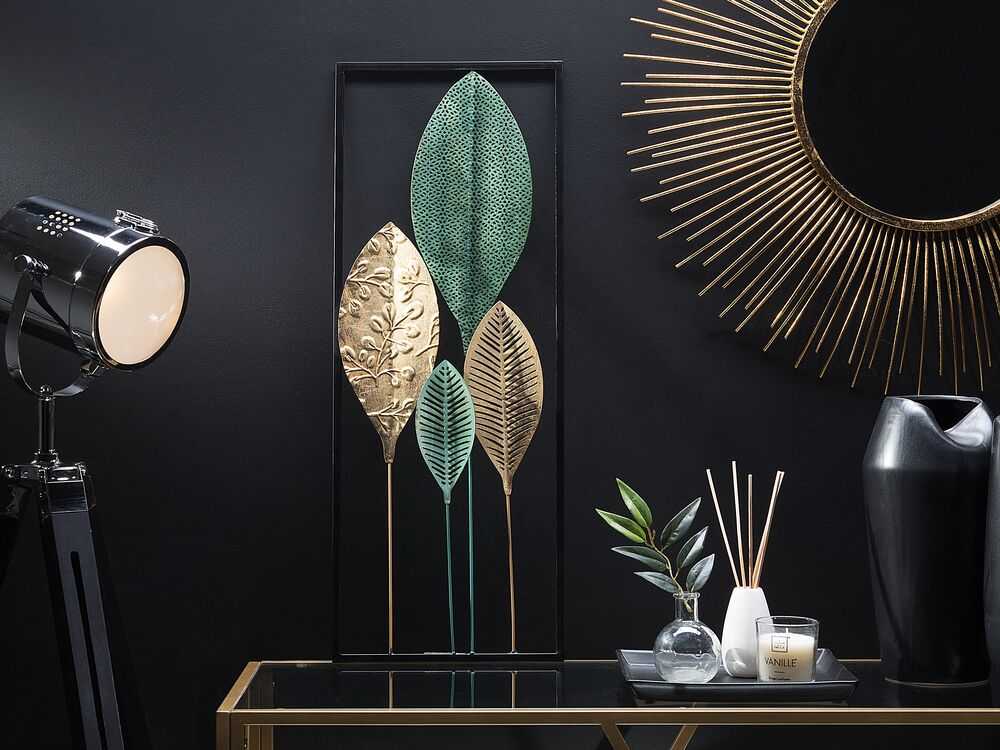 Beliani Sienų dekoracija Lapas PLATINUM metalinė 75 cm spalvota