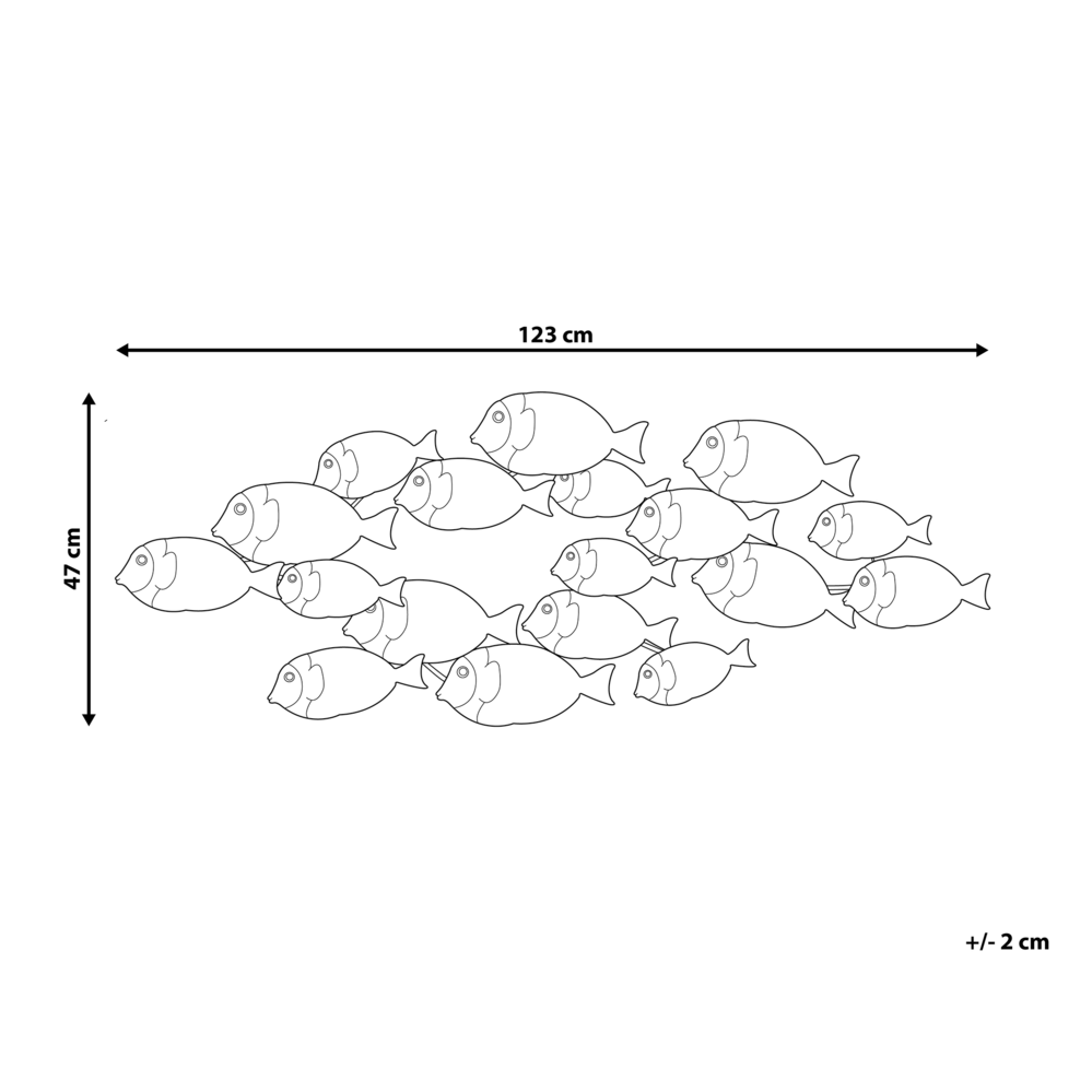 Beliani Sieninis dekoras Ryba FERMIUM metalinis, 47 cm, spalvotas