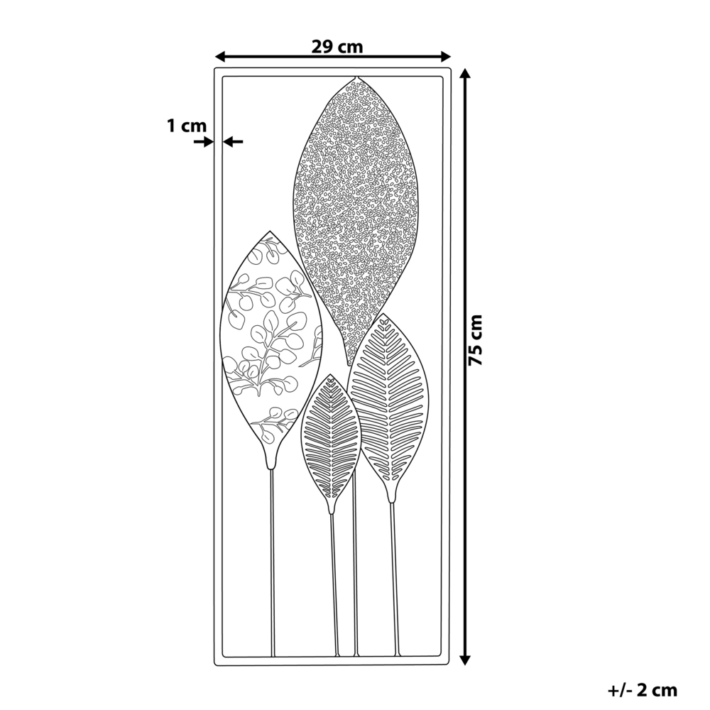 Beliani Sienų dekoracija Lapas PLATINUM metalinė 75 cm spalvota