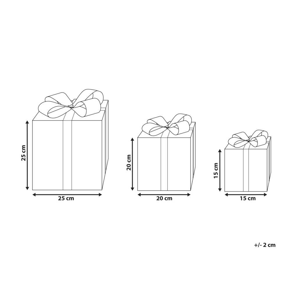 Beliani Kalėdinė LED dekoracija CAPELLA dovanos 15/20/25 cm spalvota