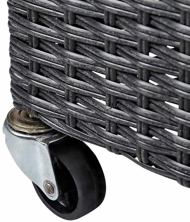 Beliani Gėlių vazonas BELLIS 82 cm juodas, technoratanas