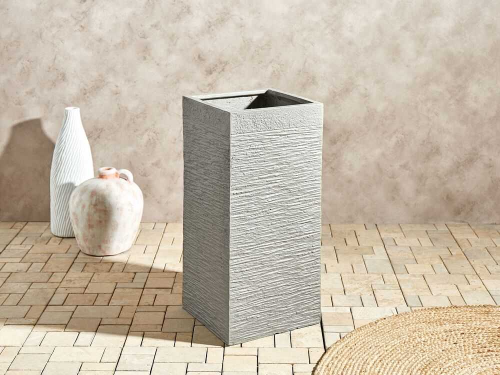 Beliani Gėlių vazonas DION 33 cm šviesiai pilkas