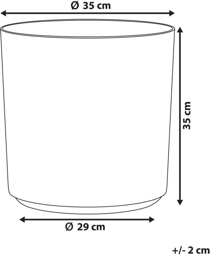 Beliani VAGIA gėlių vazonas 35 cm pilkas