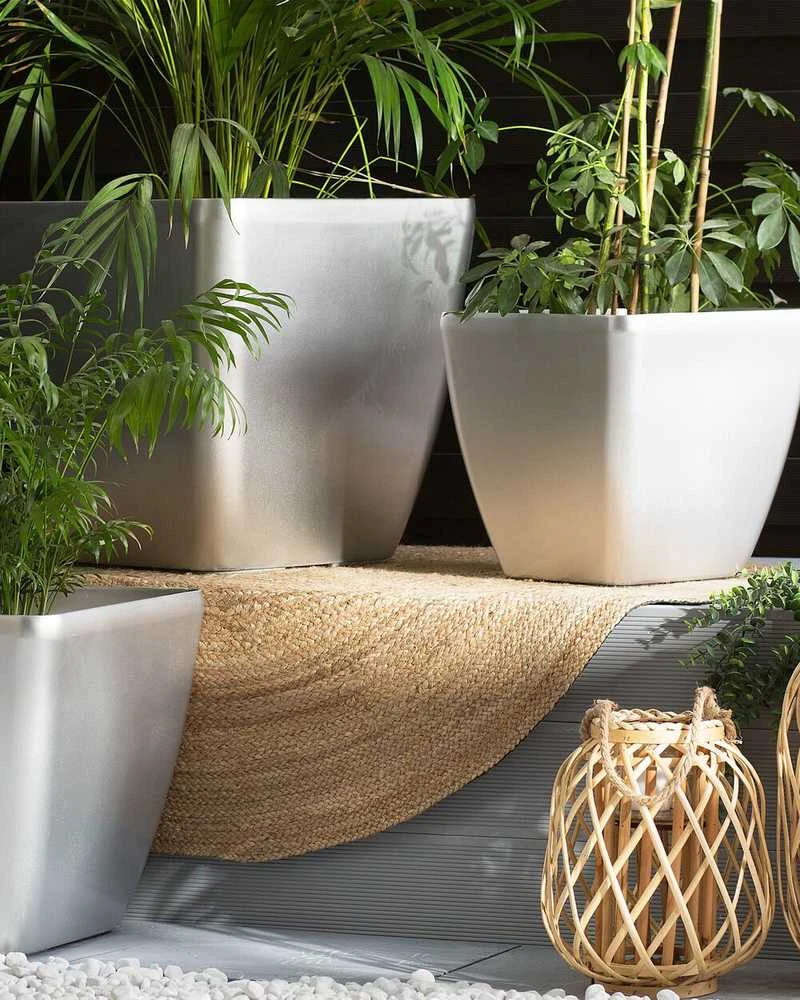 Beliani Gėlių vazonai ASTRAS 35 cm, sidabriniai