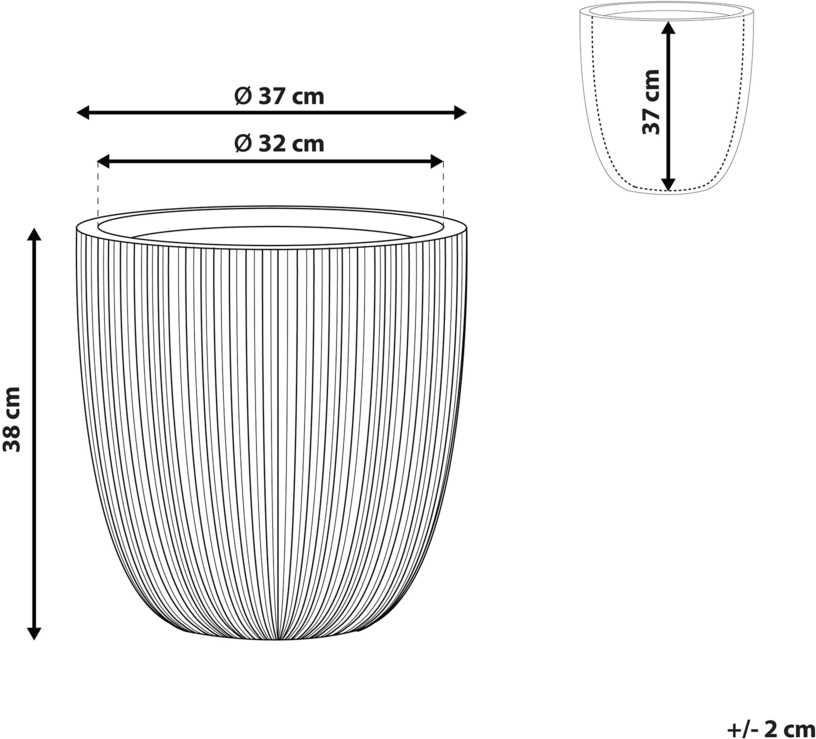 Beliani Gėlių vazonas CHIOS 37 cm smėlio spalvos