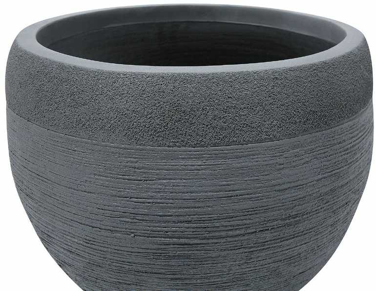 Beliani Gėlių vazonas ZAKROS 38 cm Pilkas