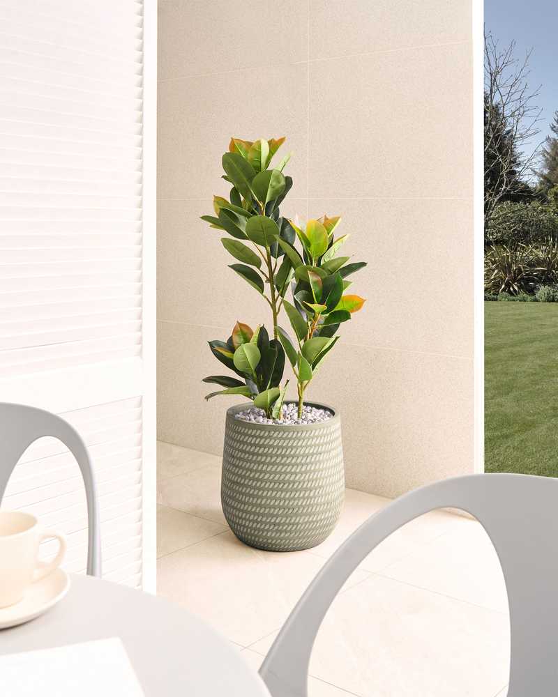 Beliani LIVADIA vazonas 39 cm alyvuogių spalvos