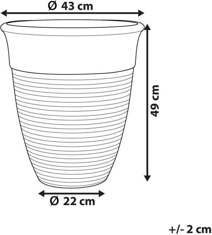 Beliani Gėlių vazonas KATALIMA 43 cm pilkas