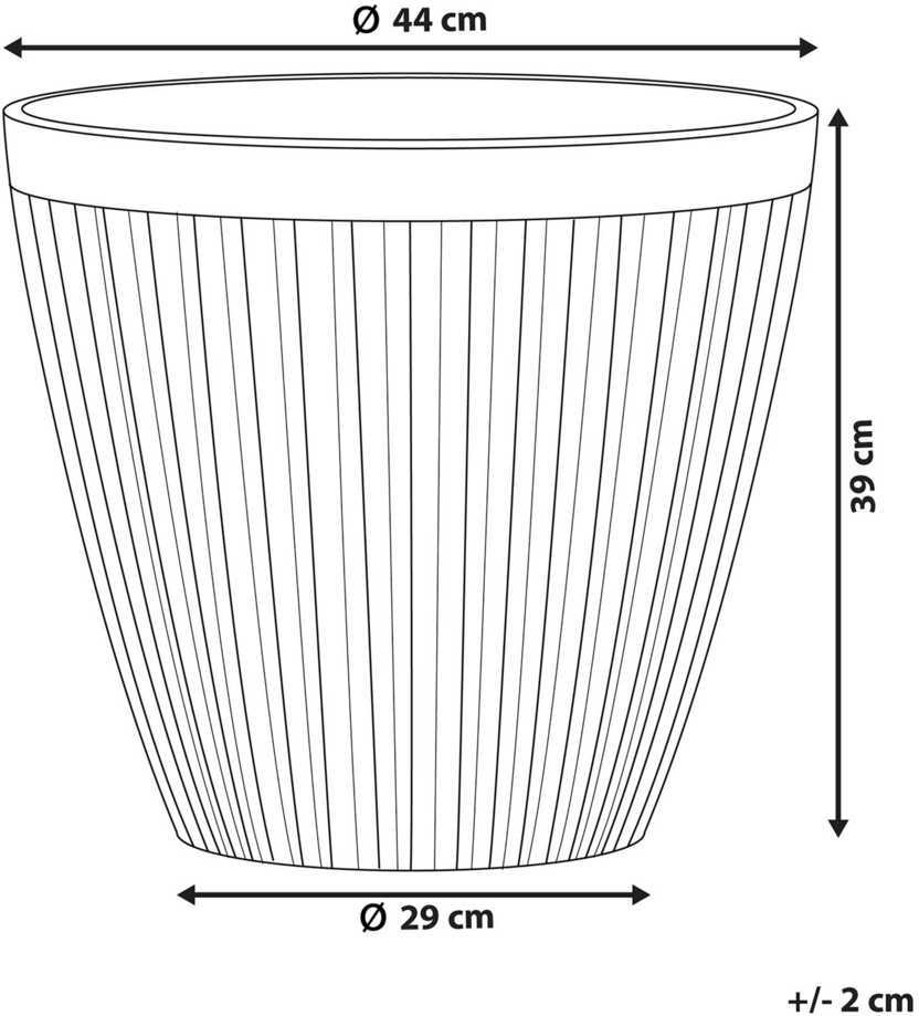 Beliani Gėlių vazonas POKA 44 cm pilkšvai smėlio spalvos
