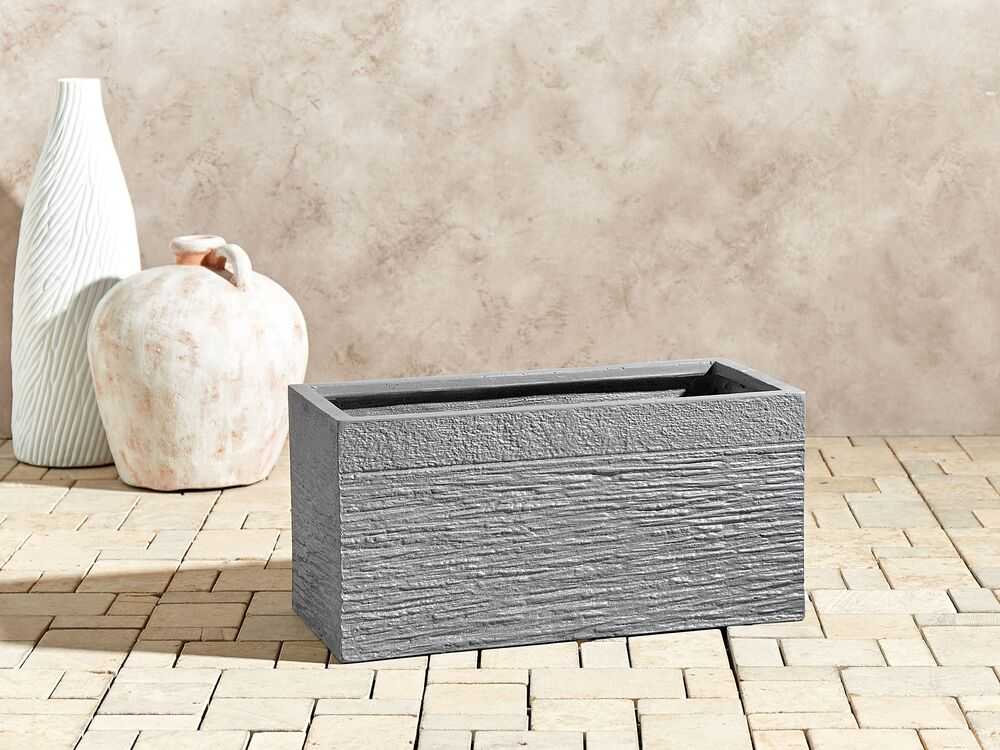 Beliani Gėlių vazonas MYRA 50 cm pilkas