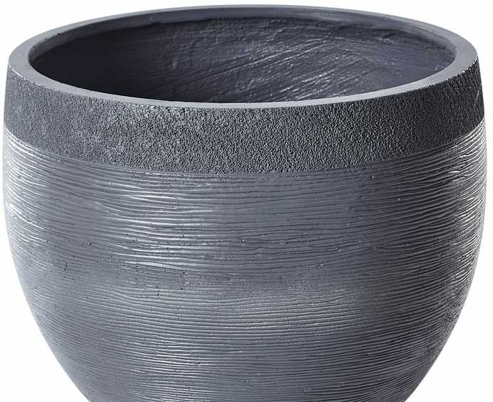 Beliani Gėlių vazonas ZAKROS 50 cm pilkas