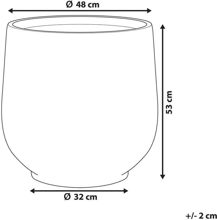 Beliani Gėlių vazonas DIONI 48 cm, šviesiai pilkas