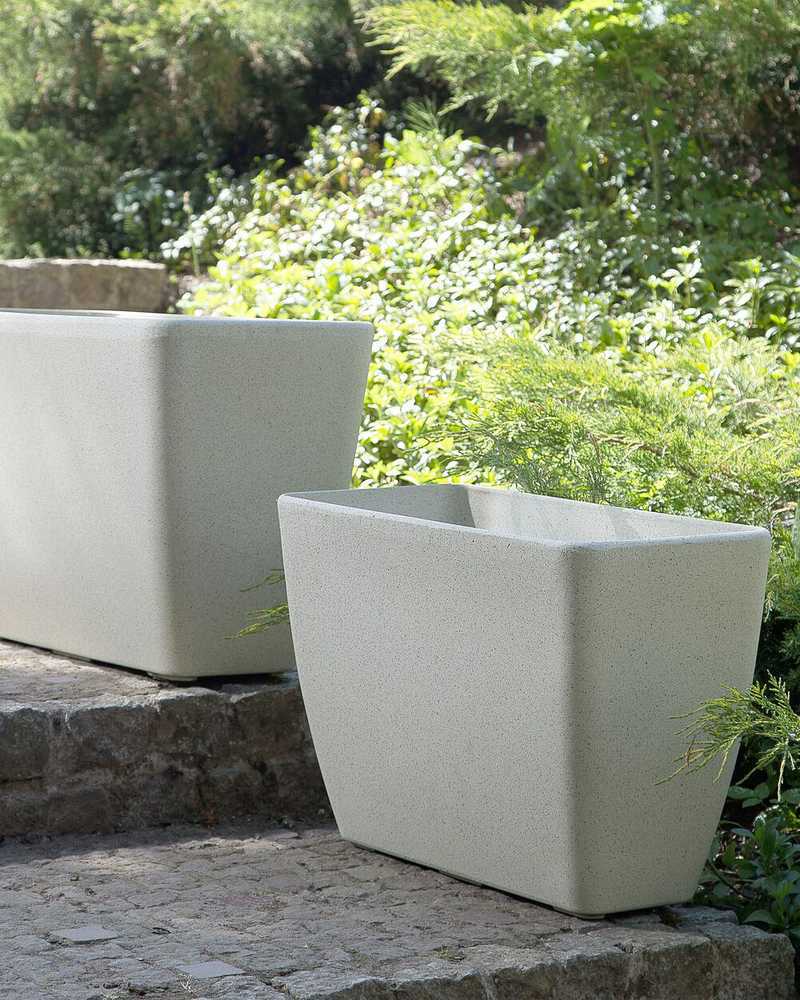 Beliani Gėlių vazonas BARIS 60 cm šviesiai smėlio spalvos