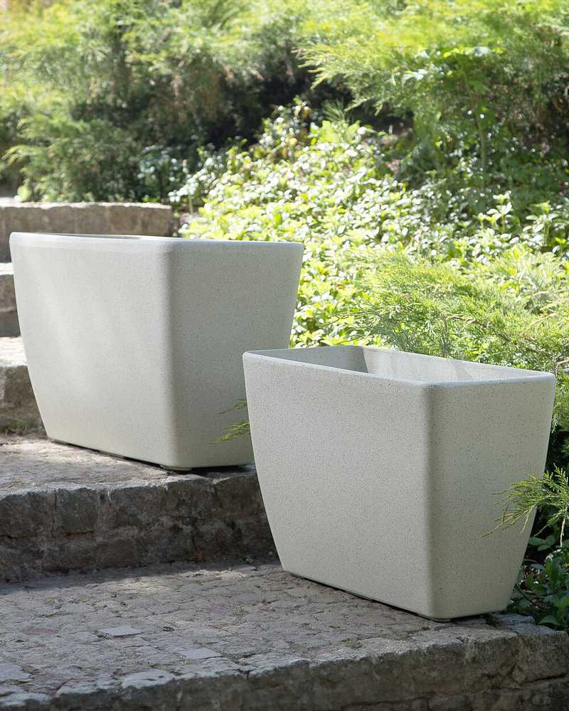 Beliani Vazonas BARIS 74 cm šviesiai smėlio spalvos