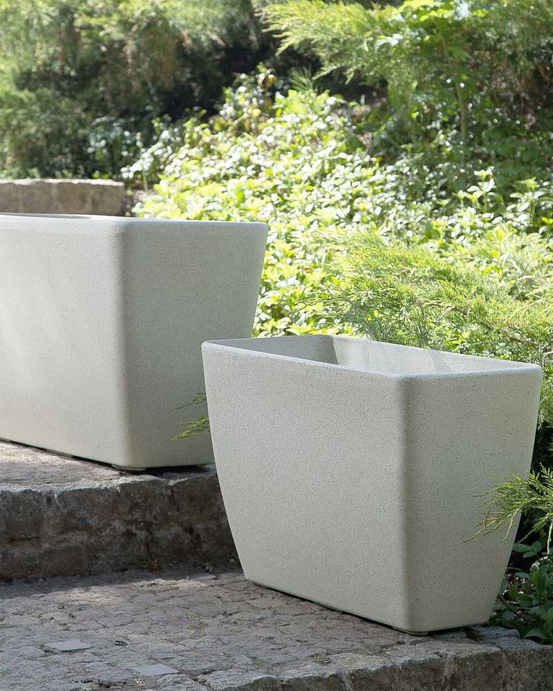 Beliani Vazonas BARIS 74 cm šviesiai smėlio spalvos
