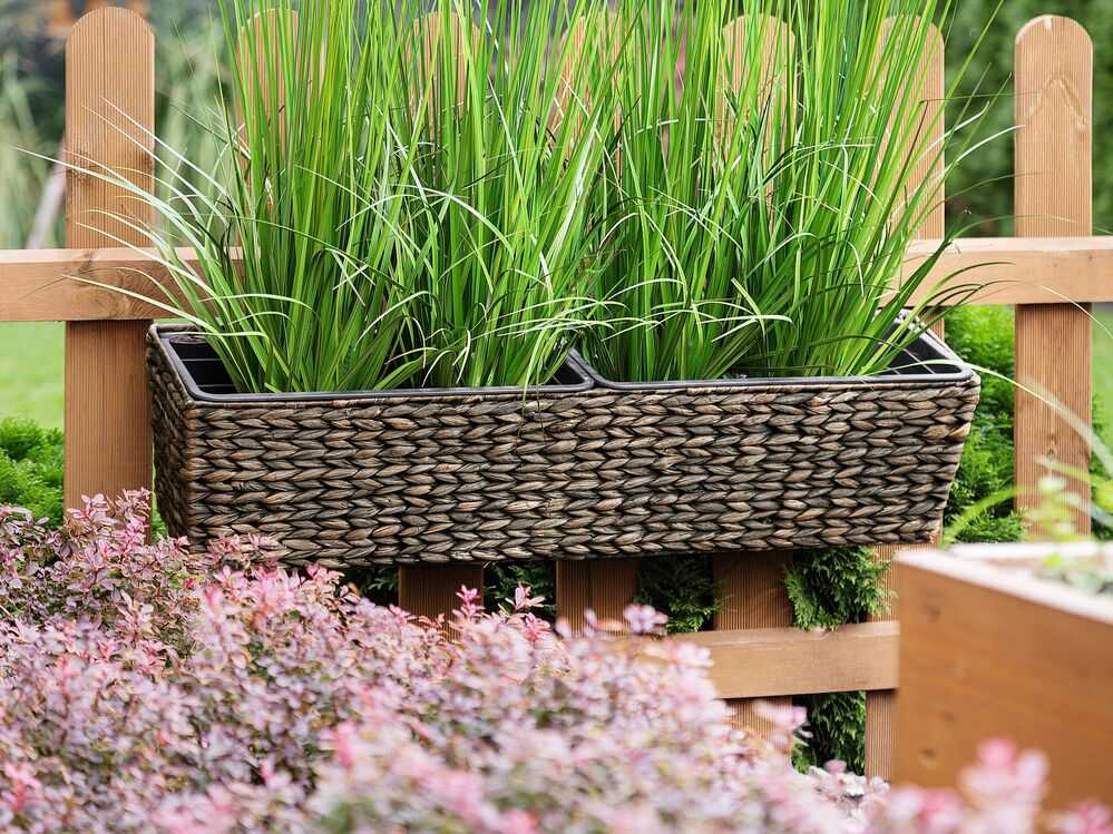 Beliani KAWALA gėlių vazonas 80 cm rudas