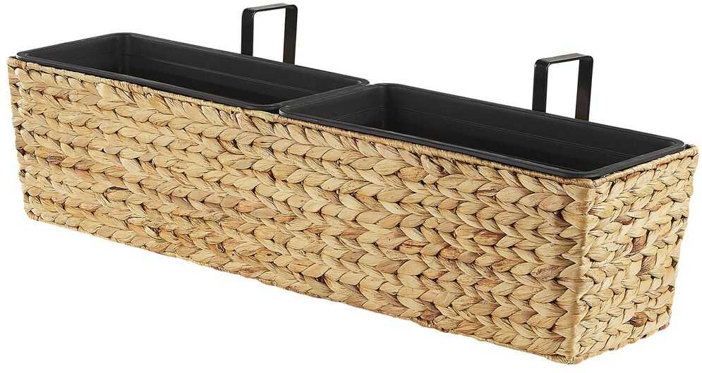 Beliani Gėlių vazonas KAWALA 80 cm smėlio spalvos