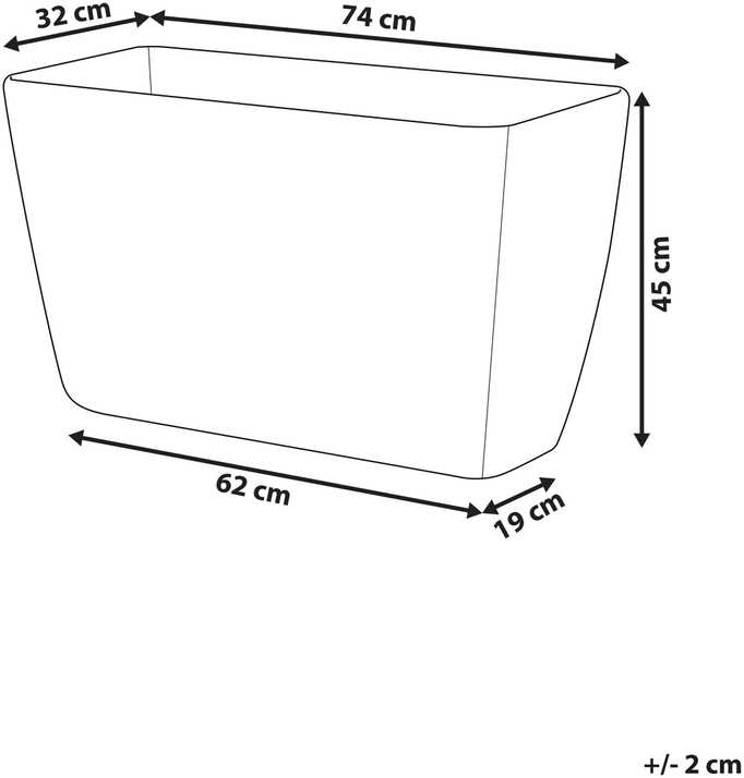Beliani Gėlių vazonas BARIS 74 cm pilkas