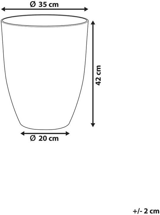 Beliani Gėlių vazonas CROTON 35 cm, kreminė balta