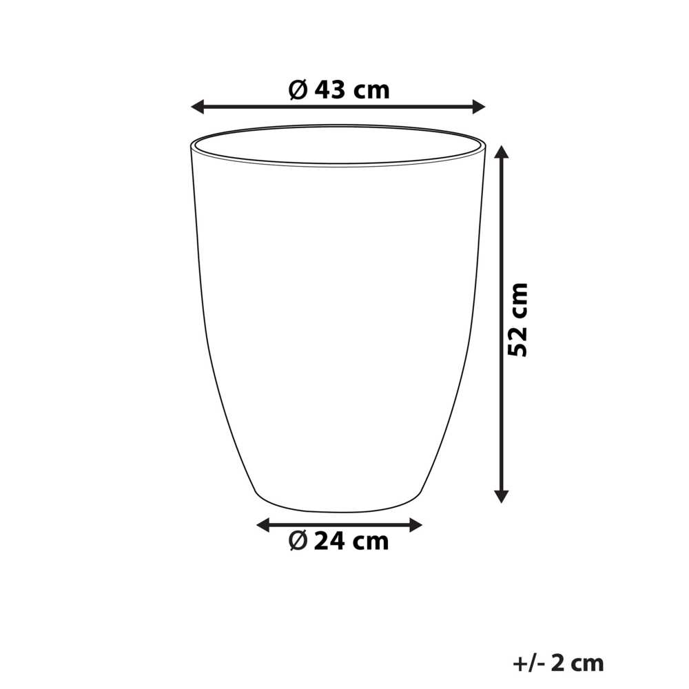 Beliani Gėlių vazonas CROTON 43 cm kreminės baltos spalvos
