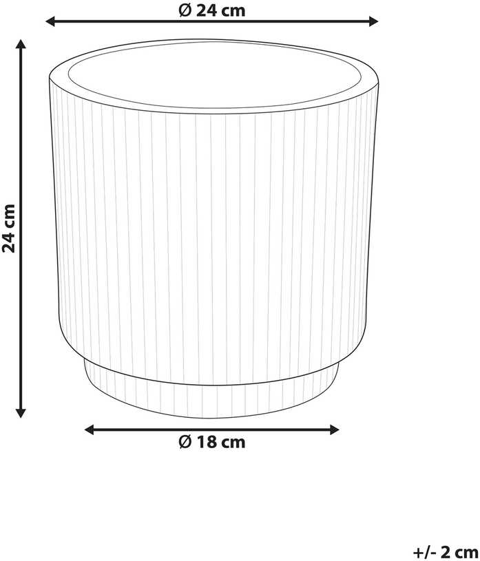 Beliani Vazonas DARIA 24 cm kreminės baltos spalvos
