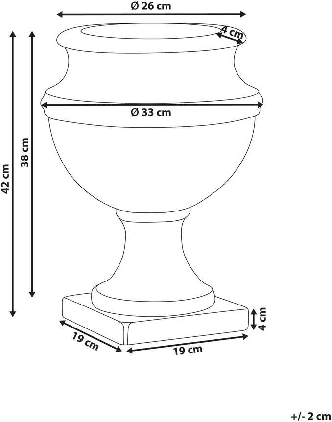 Beliani Vazonas DESKATI, 33 cm, smėlio spalvos