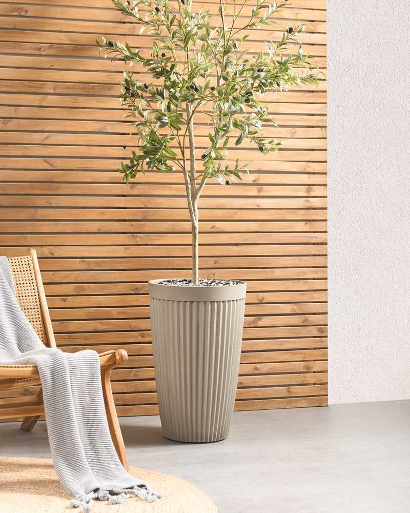 Beliani Gėlių vazonas KOLA 39 cm smėlio spalvos