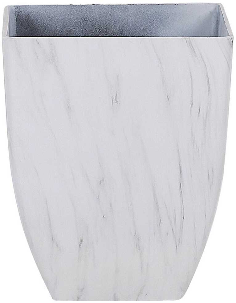 Beliani Gėlių vazonas MIRO 35 cm baltas marmuras