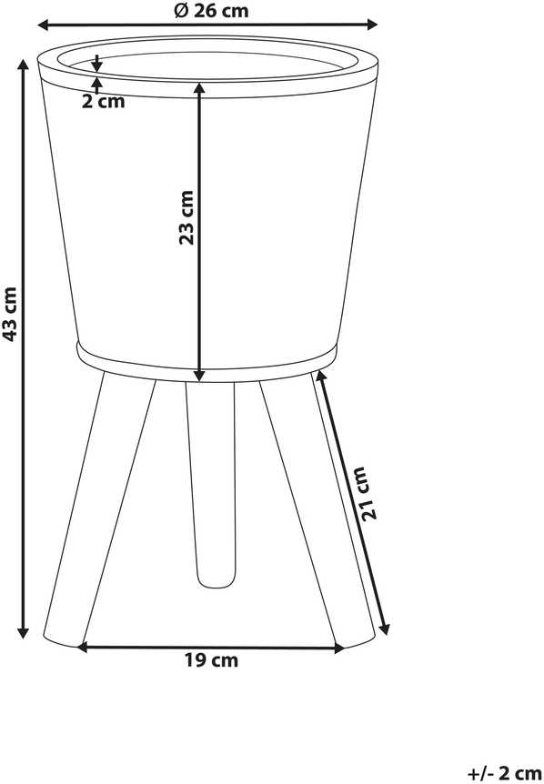 Beliani ALIARTOS gėlių vazonas su kojelėmis 26 cm, kreminės baltos spalvos