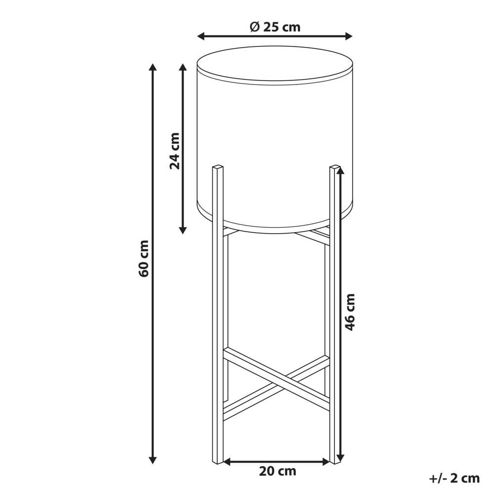 Beliani Gėlių stovas FALLOPIA metalinis 25 cm smėlio spalvos