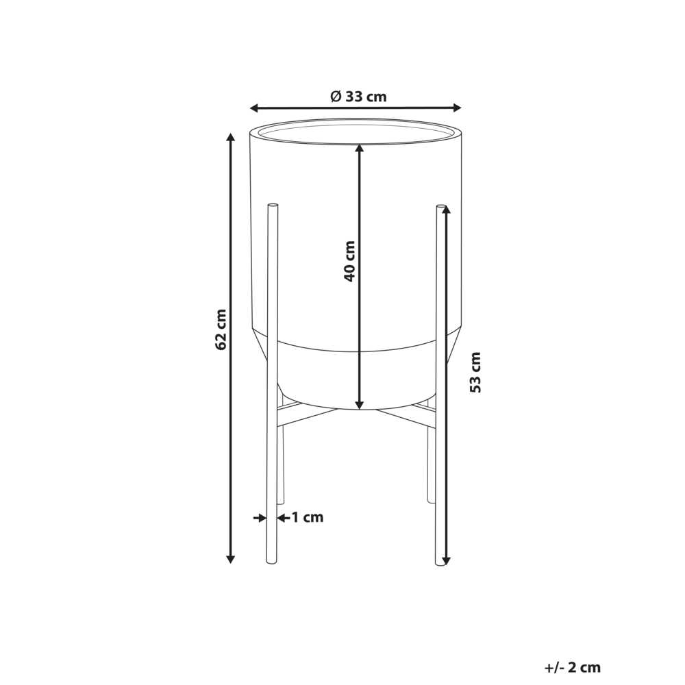 Beliani Gėlių stovas su kojelėmis HYBRIDUM metalinis 33 cm pilkas