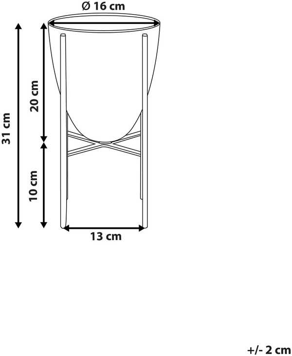 Beliani LEFKI vazonas ant kojelių 16 cm mėtų spalvos metalinis