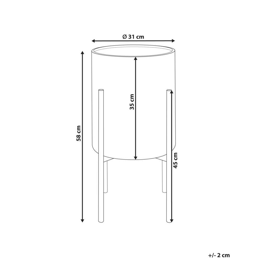 Beliani Gėlių stovas NEMOROSA Metalinis 31 cm baltas
