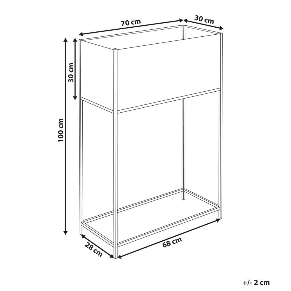 Beliani Gėlės vazonas su kojelėmis TAPIEN metalinis 70 cm smėlio spalvos