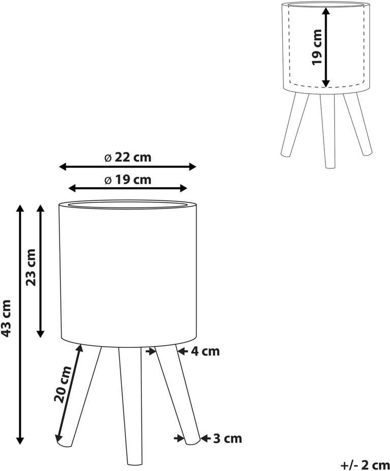 Beliani Vazonas su kojelėmis KOTTES 22 cm šviesiai rudas
