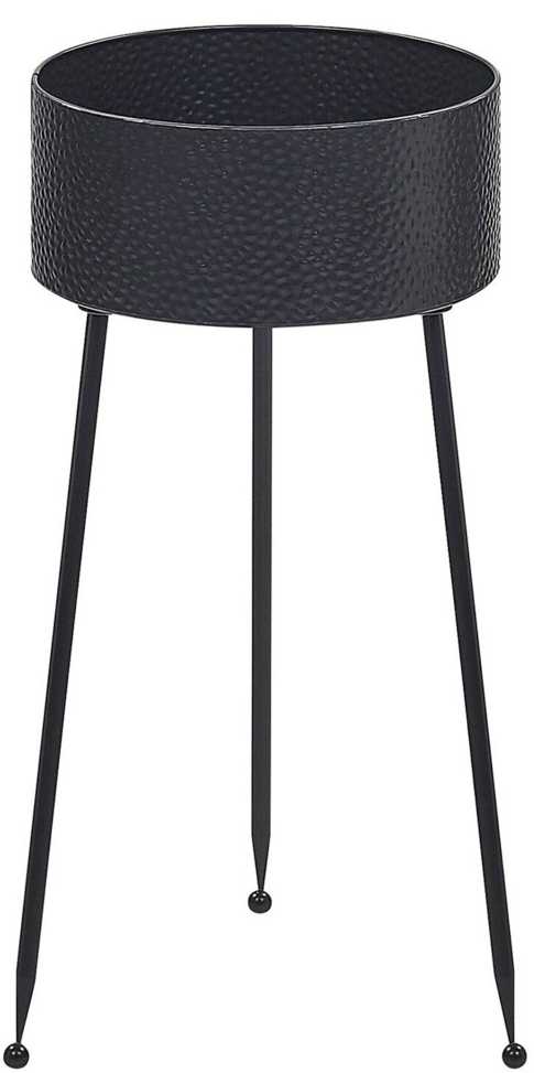 Beliani Gėlių stovas LEIKA 29 cm juodas metalinis